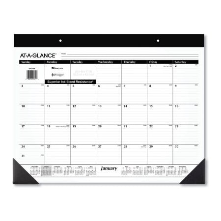 At-A-Glance AT-A-GLANCE Monthly Refillable Desk Pad, 22 x 17, White, 2022 SK2200